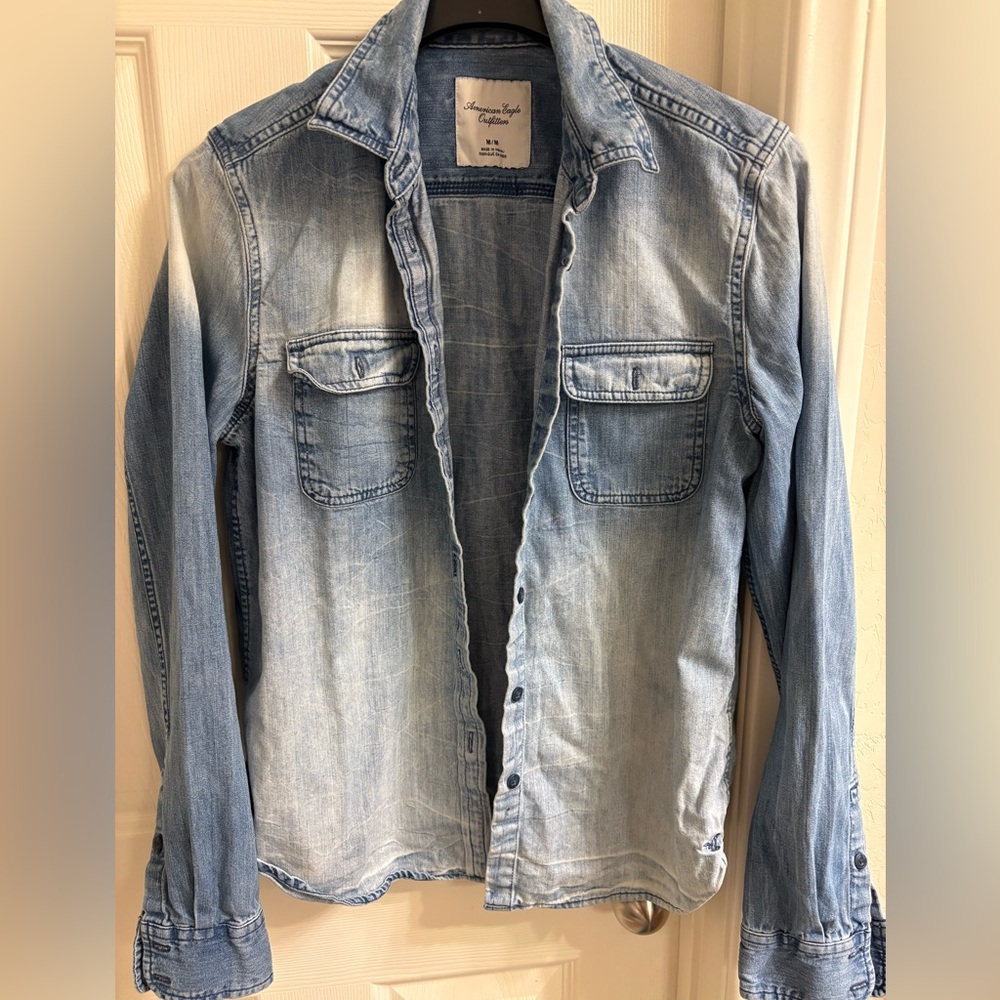 Denim Button-Up Jacket - image 1